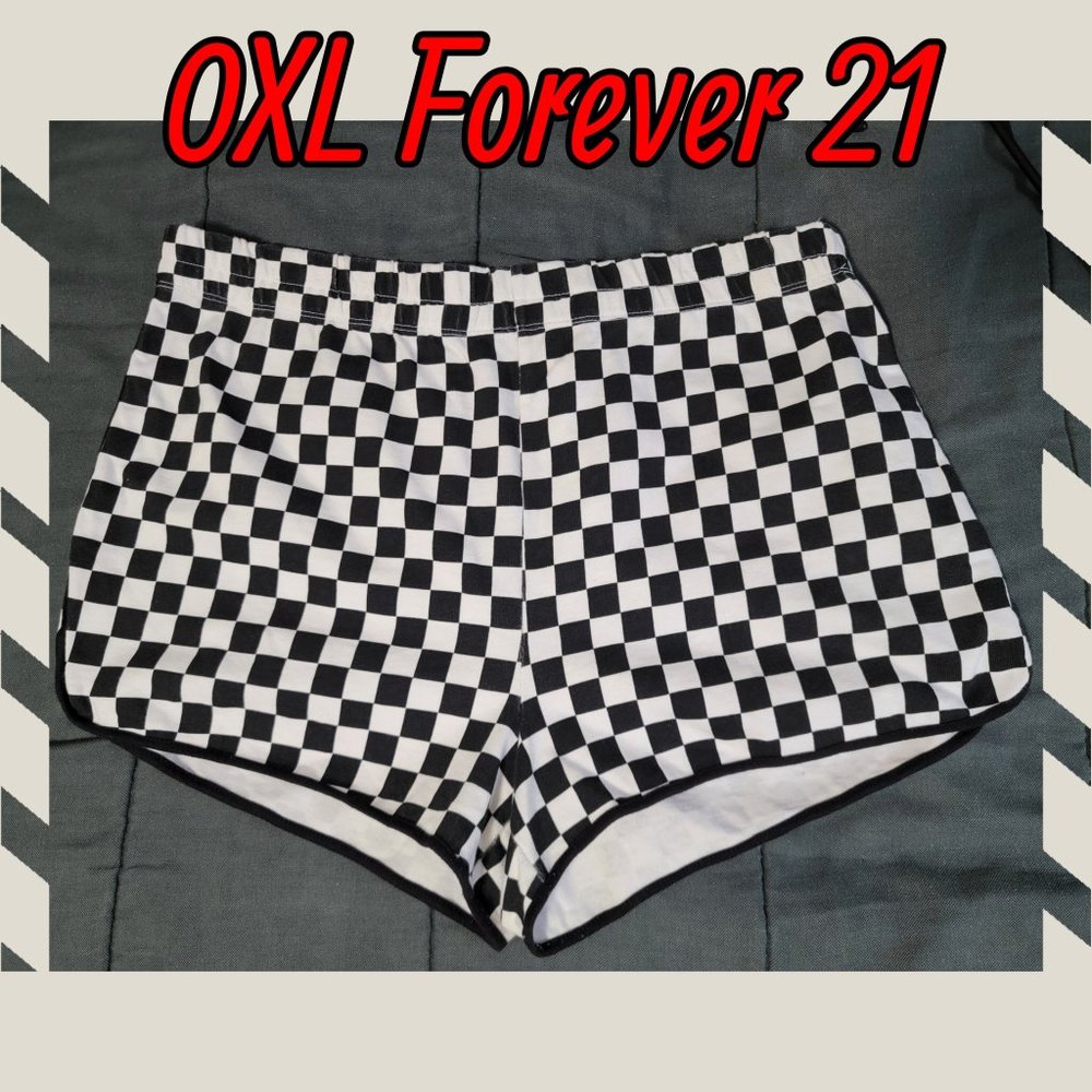 Forever 21 0xl checkered shorts worn to Gwen Stefani 1st Vegas Show!